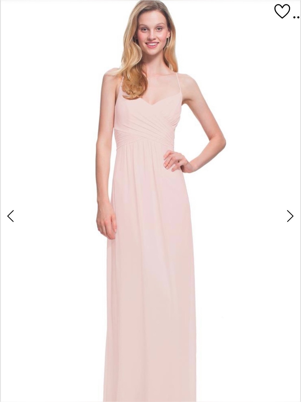 Bill Levcoff Pale Pink Chiffon Crisscross Maxi Dress Size 6 Wedding Formal